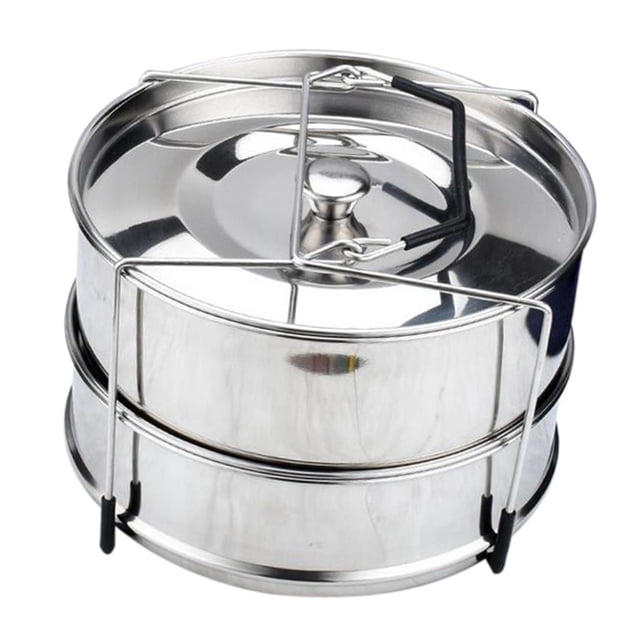 Bandeja De Apilable Sartenes izadora De Alimentos Para Olla A Presión Olla En Olla Cocción, Cocción Cocina En Casa Baoblaze Sartenes de inserción de vapor apilables