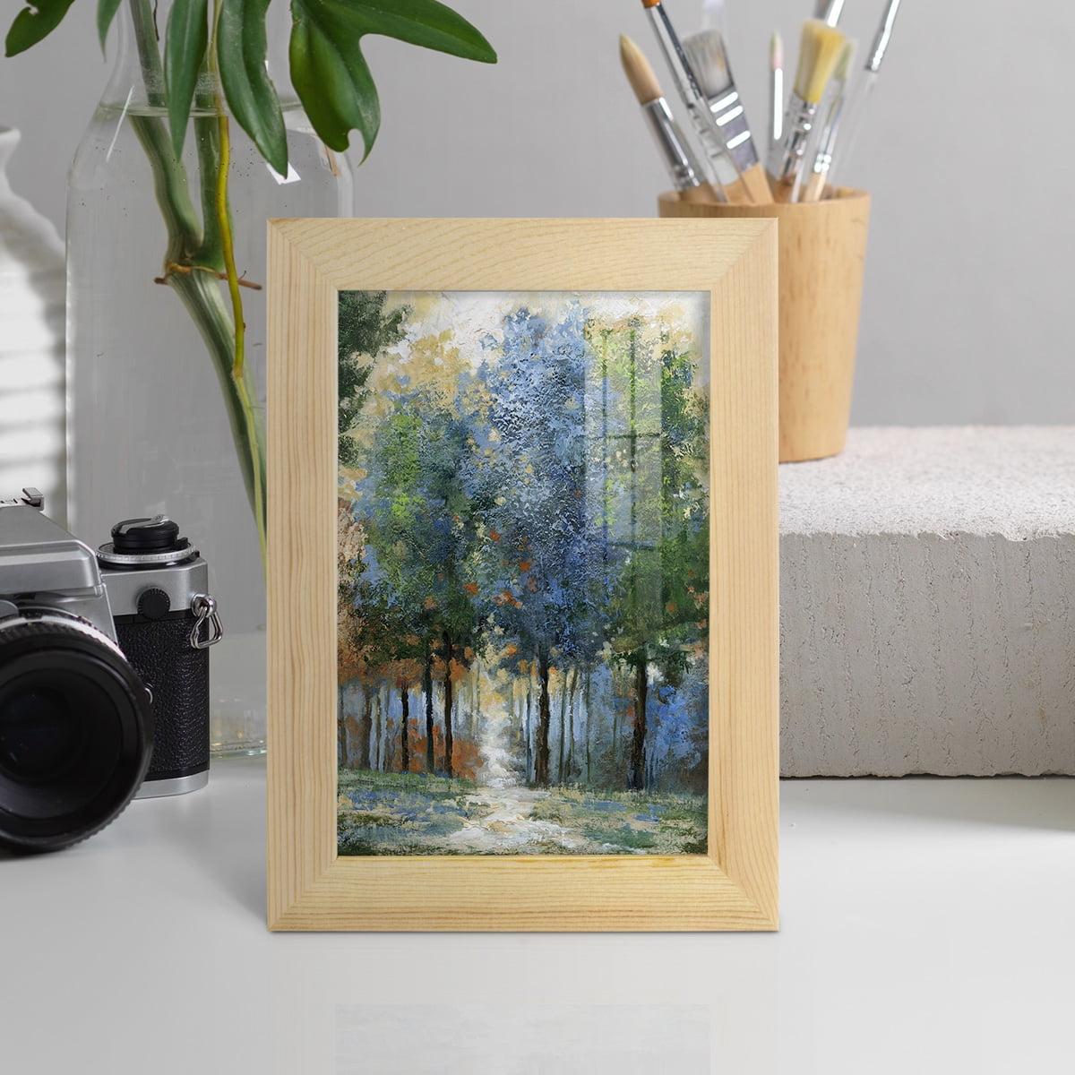 Afternoon Light -Framed Print w/glass-Natural Wood