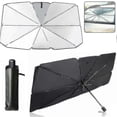 thumbnail image 1 of Car Sunshade Windshield Sun Shade, Titanium Silver Cloth Foldable Windshield Sun Shade Umbrella, 1 of 5