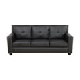 thumbnail image 4 of Aukfa 3-Piece Module Sofa Set for Living Room, 3-Seater Deep Seat Couch, Loveseat, Armchair, Leather, Black, 4 of 11
