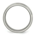 thumbnail image 6 of Auriga Fine Jewelry Stainless Steel Polished with Brushed Center 8 mm Ridged Edge Band for Women Size 6.5, 6 of 6