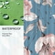 thumbnail image 4 of Cortinas de ducha florales para baño, juego de cortinas de ducha con flores rosas, grises y rosas, tela de fondo azul, impermeable, lavable, 72 "× 72", 4 of 5