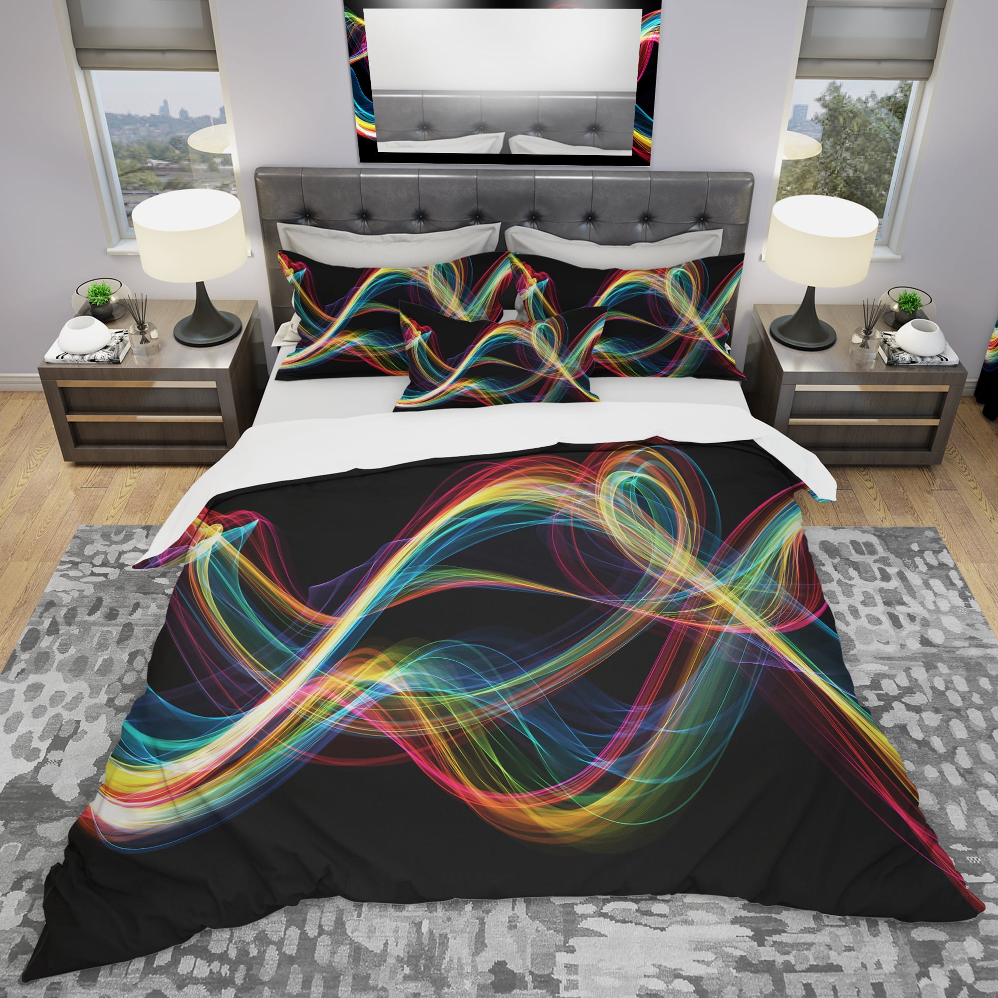 Designart 'Colored Smoke' Modern & Contemporary Duvet Cover Set