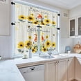 thumbnail image 2 of Farmhouse Sunflowers Kitchen Window Curtains Valance and Tier Set 36 Inch, Watercolor Floral 3 Piece Set Short Curtains for Window Bee Window Treatment Tiers for Living Room Bedroom, 2 of 5