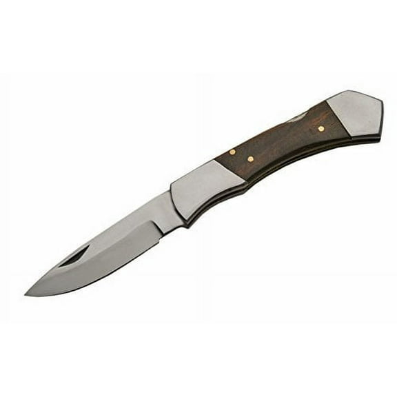 7" Classic Hunting Style Wood Handle Steel Body Folding Pocket Knife!
