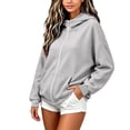 thumbnail image 6 of ITSAME Girls Full Zip Hoodie (5-16) Long Sleeve Solid Color Casual Comfort Hooded Sweatshirt with Pockets Size 7, 6 of 8