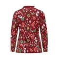 thumbnail image 5 of Yuyamidu Xmas Tree Womens Long Sleeve Golf Shirts Snowman Zipper Collared Athletic Red Christmas Golf T Shirt Tennis Activewear Size 2XL, 5 of 8