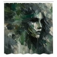 thumbnail image 4 of Ambesonne Dark Green Shower Curtain, Abstract Painting Lady, 69"Wx75"L, Dimgray Dark Eggshell, 4 of 4