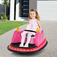 thumbnail image 5 of Gymax 12V Vehicle 360 Degree Spin Race Toy Kids Ride On Bumper Car w/ Remote Control Pink, 5 of 10