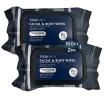 TADA Men - 2PK Face Wipes for Men & Body Wipes for Adults No Rinse, Face Cleansing Wipes & Body Cleansing Wipes for Adults Bulk Gym, Running, &Outdoor Activities - Avocado & Hyaluronic