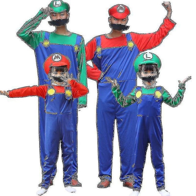 Disfraz de Halloween para hombre adulto de Super Mario y Luigi, disfraz de fontanero Bros.