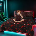 thumbnail image 3 of Manfei 3D Triangle Twin Bedding, Geometric Black Red Bedding Comforter Set, Black Reversible 7 Pieces, 3 of 6
