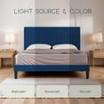 thumbnail image 6 of Einfach Full Size Platform Bed Frame with Upholstered Adjustable Velvet Vertical Tufted Headboard, Blue, 6 of 8