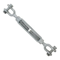 US Cargo Control Jaw and Jaw Turnbuckle, 1/2" x 12", 2,200 LBS Working Load Limit, UNC Thread Hot-Dipped Galvanized Turnbuckle Heavy Duty for Wire Rope, In-Line Pulls & Tension Applications