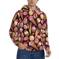 thumbnail image 2 of Pofeuu Ice Cream Cake Print Mens Casual Hooded Collar Drawstring Hoodies Pullover Sweatshirts Casual Long Sleeve Shirts-Large, 2 of 7