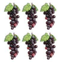 HUIANER 6Pcs Simulated Fruit Model Agate Red Articifical Grape Clusters for Vintage Wedding Favor Wine Decor