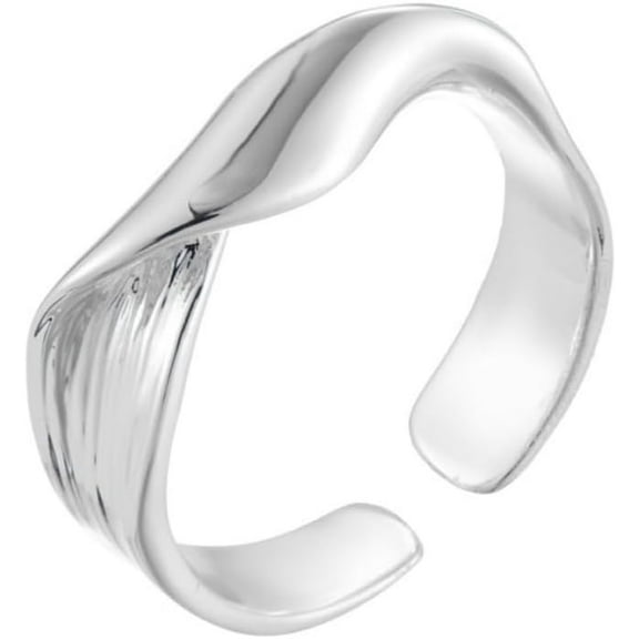 Minimalist Statement Ring for Women Irregular Adjustable Open Finger Band Ring Twisted Stacking Rings Eternity Engagement Band Chic Jewelry