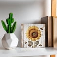 thumbnail image 5 of Bee and Sunflower Wooden Box Sign Bee Gifts Farmhouse Decor Boho Bathroom Decor Country Nursery Decor Shelf Decor Accents Wood Block Signs Housewarming Gifts 7x7 In, 5 of 6