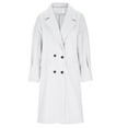 thumbnail image 4 of IROINNID Women's Mid-Long Trench coat Coat Notch Lapel Solid Color Long Sleeve Casual Warm Coat Cardigan Winter Outerwear, White, 4 of 6