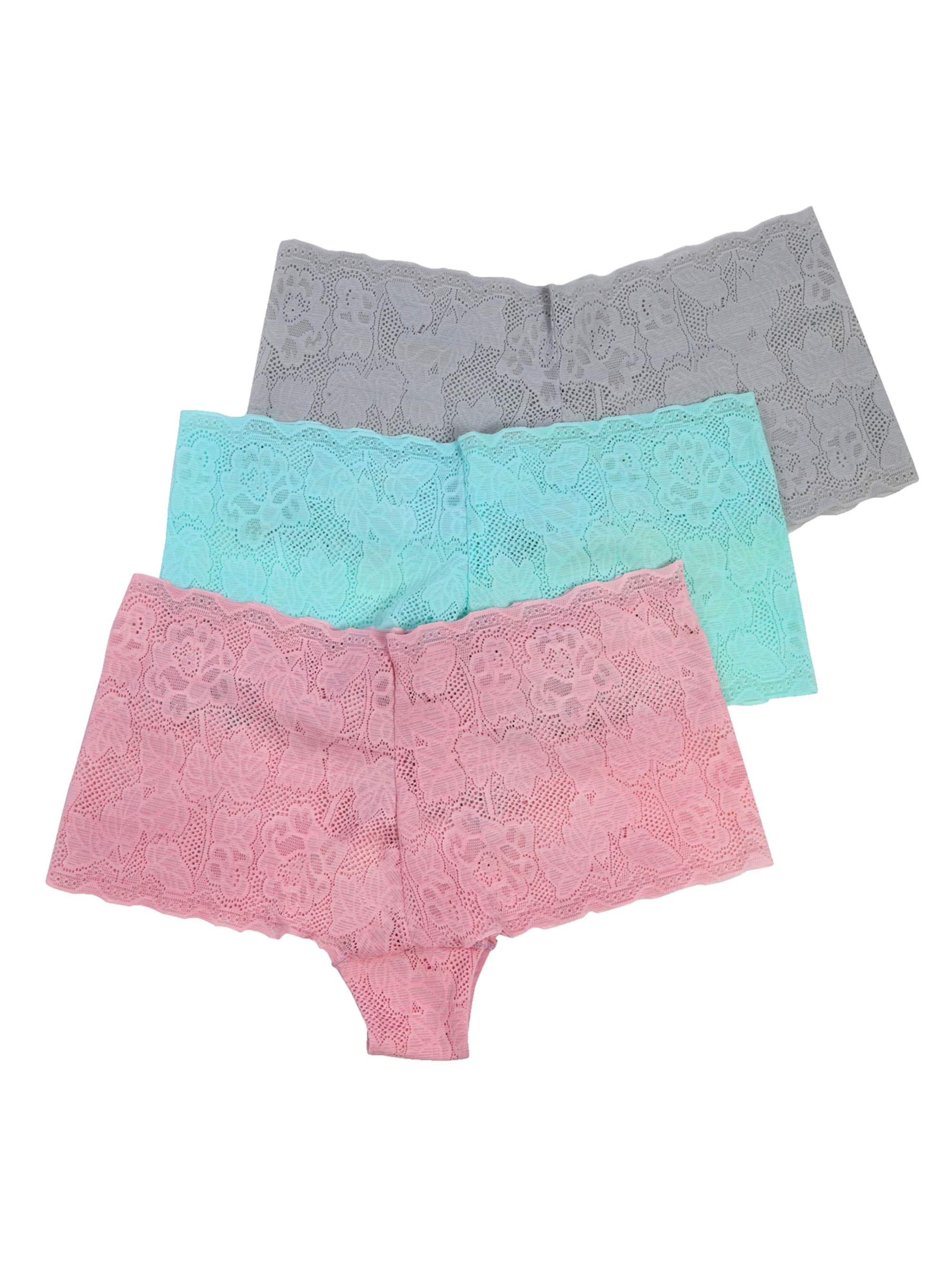 Secret Treasures Women's Lace Boyshort Panties, 3Pack