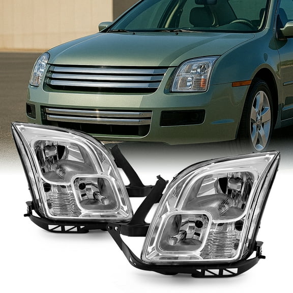 AKKON - Fits 2006-2009 Ford Fusion Original Manufacturer Style Headlights Assembly Chrome Housing Clear Lens