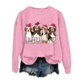 thumbnail image 2 of Cute Dog Christmas Sweatshirts for Women 2025 Long Sleeve Crewneck Graphic Sweatshirt for Dog Lovers Pullover Tops, 2 of 8