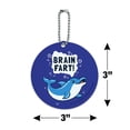 thumbnail image 6 of Brain Fart Dolphin Funny Humor Round Luggage ID Tag Card Suitcase Carry-On, 6 of 8