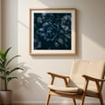 thumbnail image 5 of Moody Watercolor Blooms Midnight Blue - Painting Floral Flowers Botanical Modern Art Abstract Nature Minimalist Oak Framed Wall Art Print 16 x 16 inches, 5 of 8