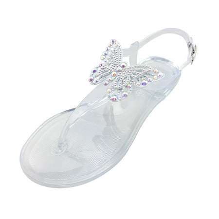 

HGWXX7 Sandals For Women Summer Womens Fashion Casual Flats Rhinestone Round Toe Sandals Buckle Strap Shoes Stylish Shoes