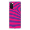 thumbnail image 1 of DistinctInk Clear Shockproof Hybrid Case for Galaxy S20 PLUS / 5G (6.7" Screen) - TPU Bumper, Acrylic Back, Tempered Glass Screen Protector - Purple Hot Pink Zebra Skin Stripes, 1 of 2