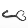 thumbnail image 4 of Renovators Supply Black Heart Style Coat and Robe Hooks 4 in. L Wrought Iron Powder Coat Finish Key and Towel Wall Mount Metal Hanger Hook Decor w/Screws Pack of 4, 4 of 8