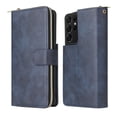 thumbnail image 2 of Feishell for Samsung Galaxy S21 Ultra (6.8 inch) Wallet Case for Women Men,Premium PU Leather Magnetic Clasp Zipper 9 Card Slots Folio Flip Holder Shockproof Purse Phone Case with Wrist Strap,Blue, 2 of 8