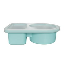 Reusable Snack Containers with Lids, Silicone Small Double Compartment Food Storage Containers, Portable Lunch Box for Salad Seasoning Travel Office Picnic Camping(Light Green)