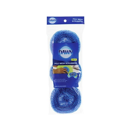 Poly Mesh Scrubbers Blue, 3/Pack