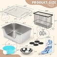 thumbnail image 2 of Stainless Steel Rabbit Litter Box with Hay Feeder & Water Dispenser, Metal Bunny Litter Box with Sifting Tray, High-Sided Rabbit Potty Pan for Small Animals, Quick Cleaning, Odor Control, 2 of 7