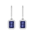 thumbnail image 3 of Clara Pucci 5.8072Ct Tanzanite Emerald Cut VVS1 Lever Back Drop Dangle 14k Solid hypoallergenic Gold Designer Earrings For December, 3 of 7