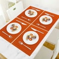 thumbnail image 3 of Fenyluxe Ribbed Placemats - Set of 4 Orange - Everyday/Fall/Thanksgiving/Halloween  Table Mats - Thick Construction, Washable Reusable &amp; Place Mats 11.8*17.7in, 3 of 6