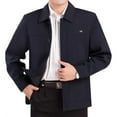thumbnail image 4 of Timoontee Men's Classic Jacket Long Sleeve Lapel Collar Cardigan Jacket Fall Winter Casual Button Jacket Lightweight Comfy Solid Pocket Outwear Dark Blue L, 4 of 7