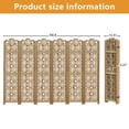 thumbnail image 4 of MAYEERTY 95x1x67 Inch Natural Charcoal Coin Wooden Folding Privacy Screen, 6 Panel Set for Home & Patio, 4 of 6