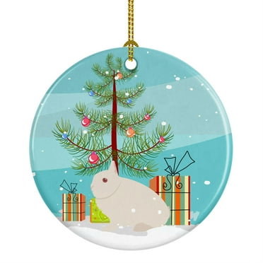 Caroline's Treasures Hermelin Rabbit Christmas Ceramic Ornament