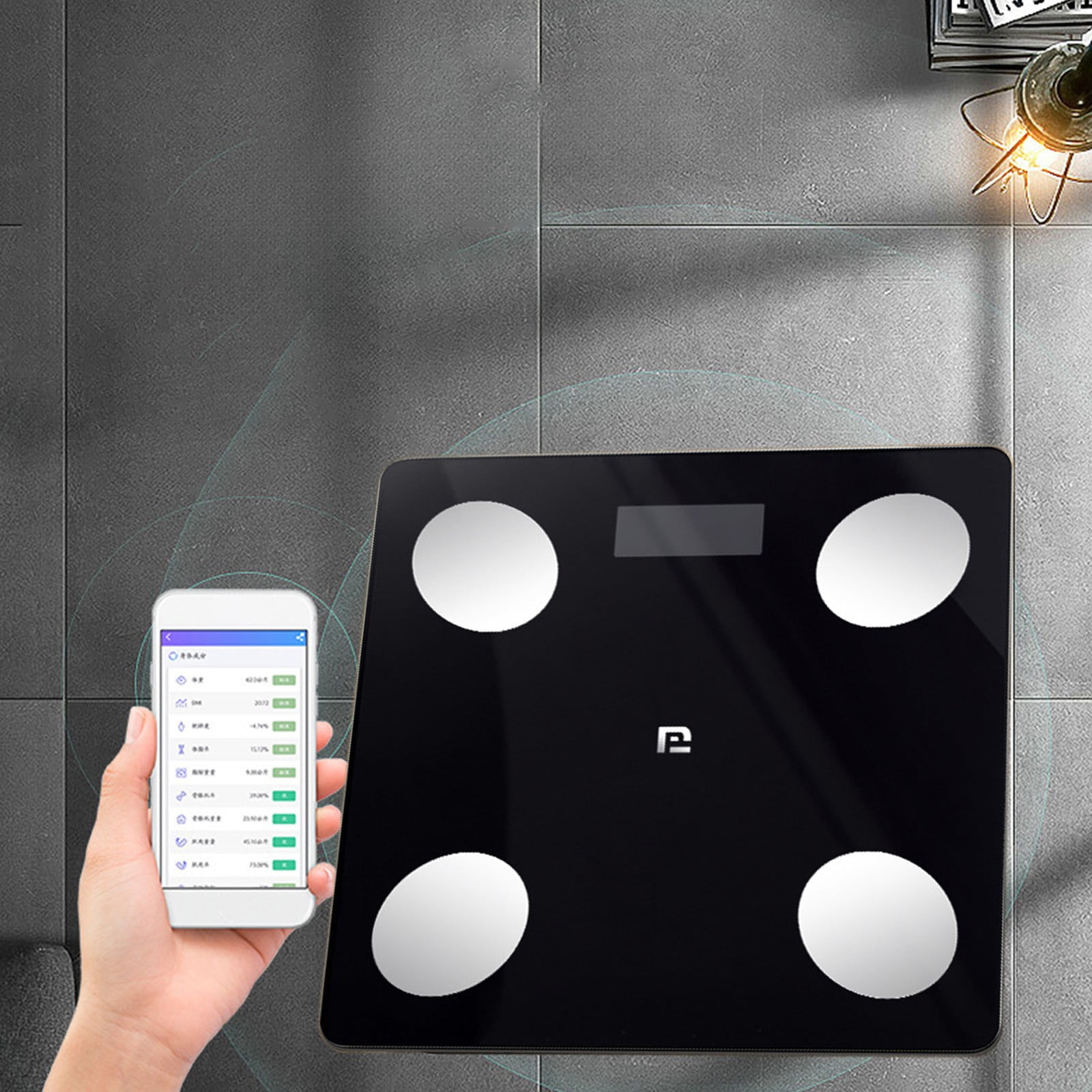 Nsxcdh Bluetooth Body Weight Scale, Smart Digital, Tempered Glass, 10.23x10.23x0.9in, High Precision, LCD Display, Home Gym Birthday Gifts for Women and Men