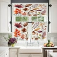 thumbnail image 6 of Fall Leaves Kitchen Tier Curtains for Windows, Autumn Leaves and Berries Valances Multilayer Polyester Window Treatments for Kitchen 2 Pack 26X24 Inches, 6 of 6
