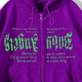 thumbnail image 4 of Bmisegm Femmes Mode à Imprimé de Lettres Chandails à Capuchon Amples Style Oversize Gothique Hop Chandails à Manches Longues Chandails Décontractés pour Femmes Violet TG, 4 of 4