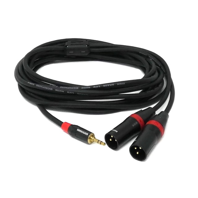Cable Rannsgeer TRS estéreo de 3,5 mm a doble XLR macho, divisor en Y de 5,5 m