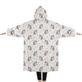 thumbnail image 2 of Oversized Wearable Blanket Hoodie,White Cartoon Unicorn Star Pattern Sherpa Blanket Hoodie with Super Pockets,Super Warm Fuzzy Pullover for Women & Men, 2 of 6