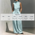 thumbnail image 2 of SOOMLON Linen Outfits Women Plus Size Sleeveless Corset Tops High Neck Cutout Shirts Wide Leg Pants Matching Set, 2 of 2