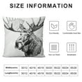 thumbnail image 5 of ONETECH  Square Pillow Cover Black Moose Eurasian Elk Head Wildlife Drawing Throw Cushion Covers for Couch Chair Bedroom, 5 of 5