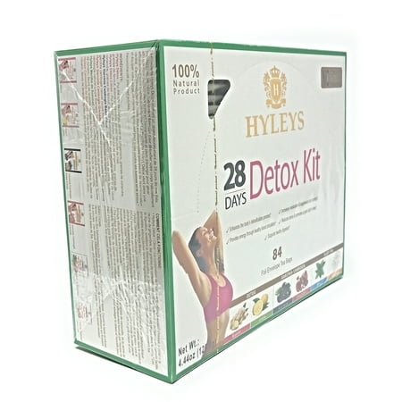 Hyleys 100% Natural 28 Day Detox Kit - Detox, Slim, Sleep Tea Set 84 Foil Envelope Tea