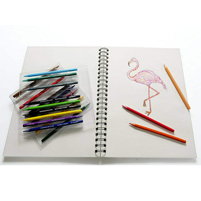 KINGART® PRO Watercolor Pencils, 100% Woodless, Wet or Dry Media