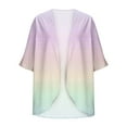 thumbnail image 5 of Htigea Women Chiffon 3/4 Sleeve Cardigans Casual Loose Open Front Shawl Tops Lightweight Summer Kimono Cardigan Pink S, 5 of 5